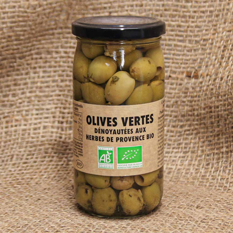 Olives Vertes Dénoyautées aux Herbes