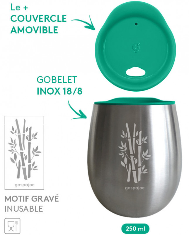 Gobelet Inox Isotherme - Motif Bambou 250ml