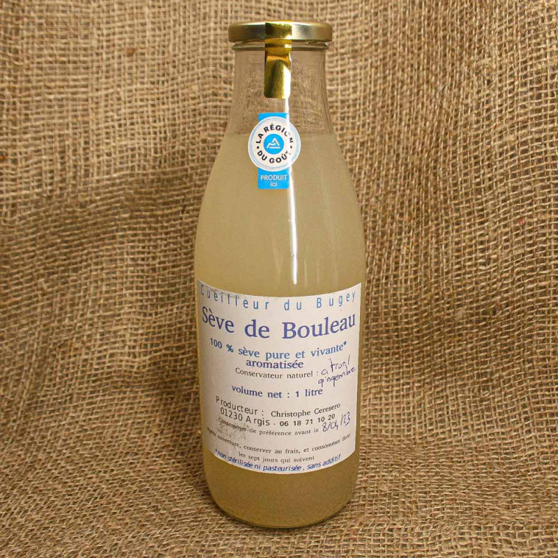 Sève de Bouleau 100% Pure et Vivante Aromatisée - Citron/Gingembre
